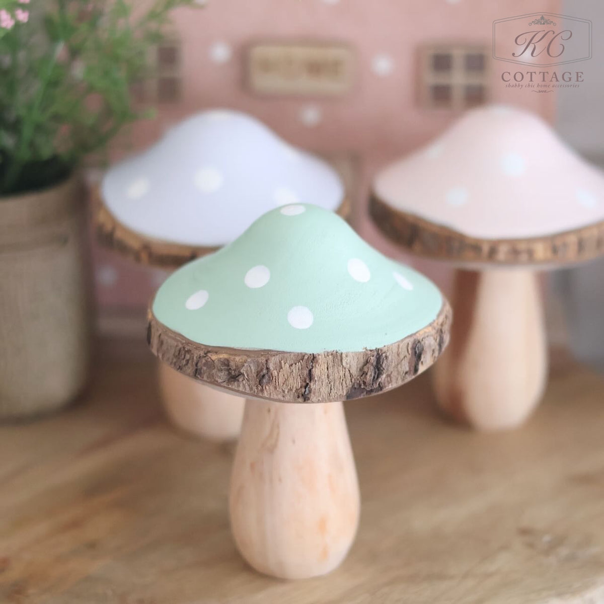 Wooden Polkadot Toadstools