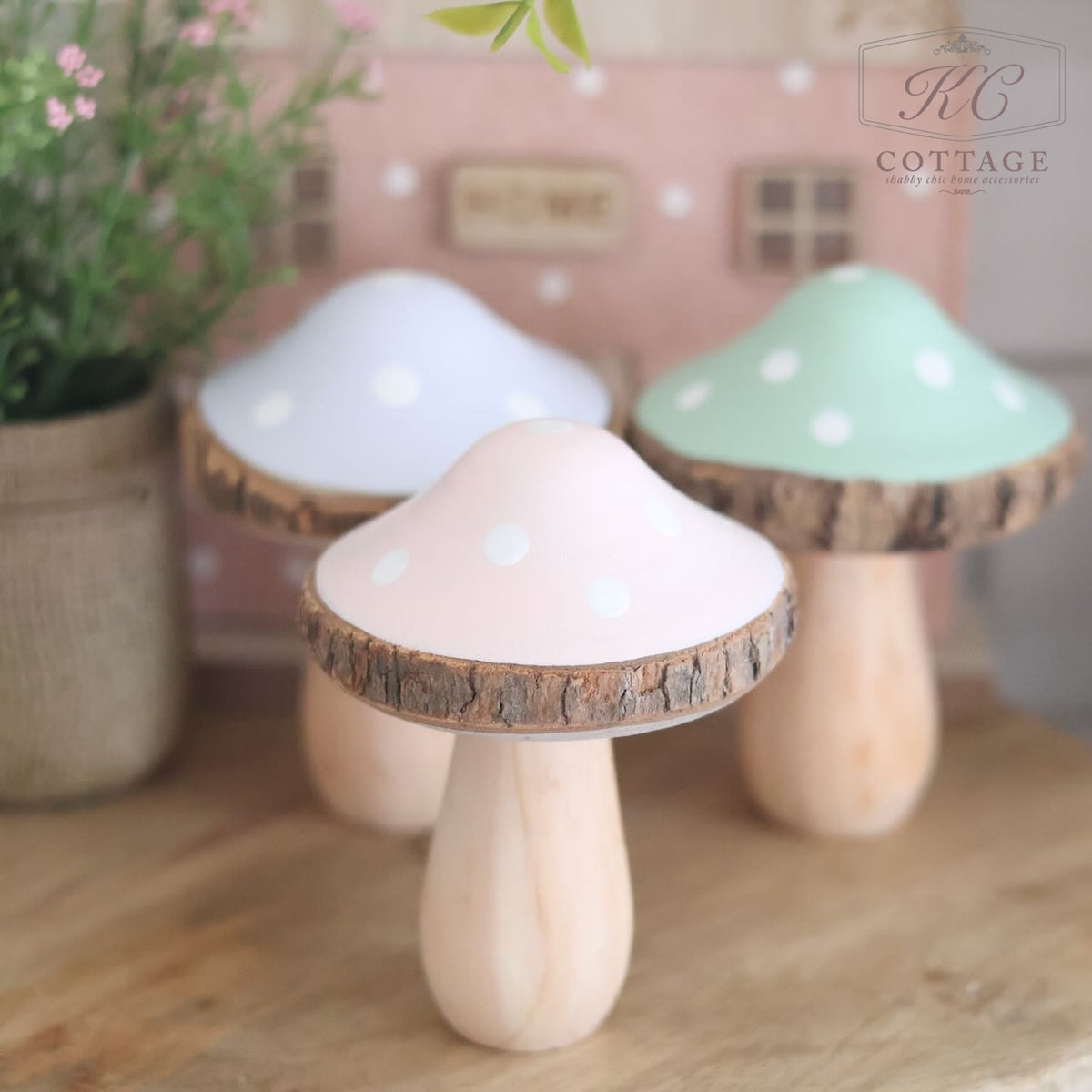 Wooden Polkadot Toadstools
