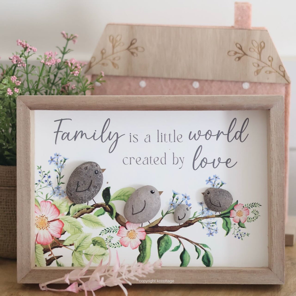 Family Is A Little World Plaque With Resin Birds