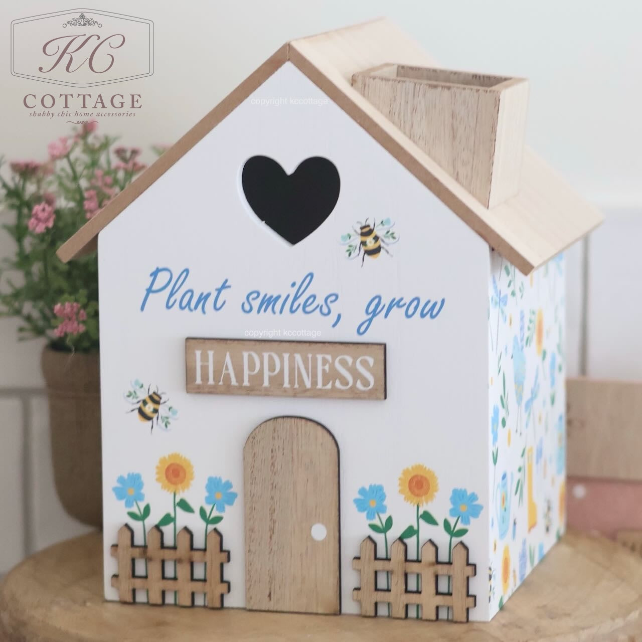 Plant Smiles Grow Happiness Tissue Box House Holder