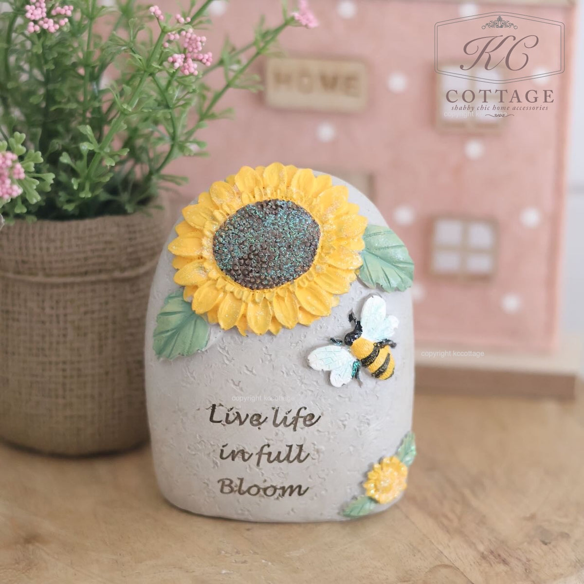 Sunflower and Bee Resin Block