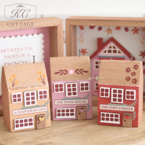 Cosy Book Club Wooden Houses Set of Three