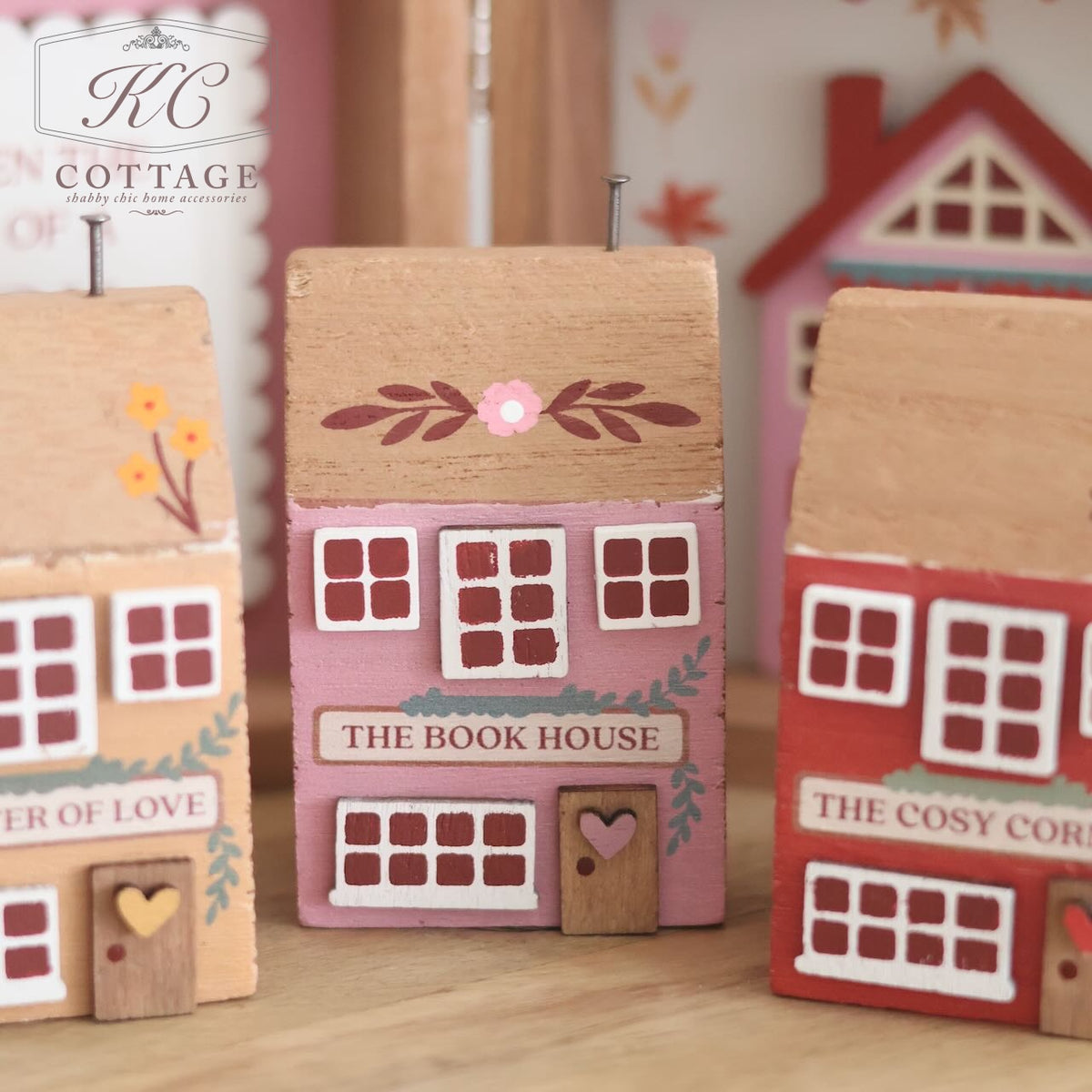 Cosy Book Club Wooden Houses Set of Three
