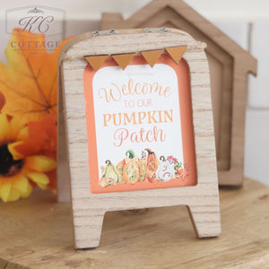 Autumn Pumpkin Harvest Mini A Frame Signs