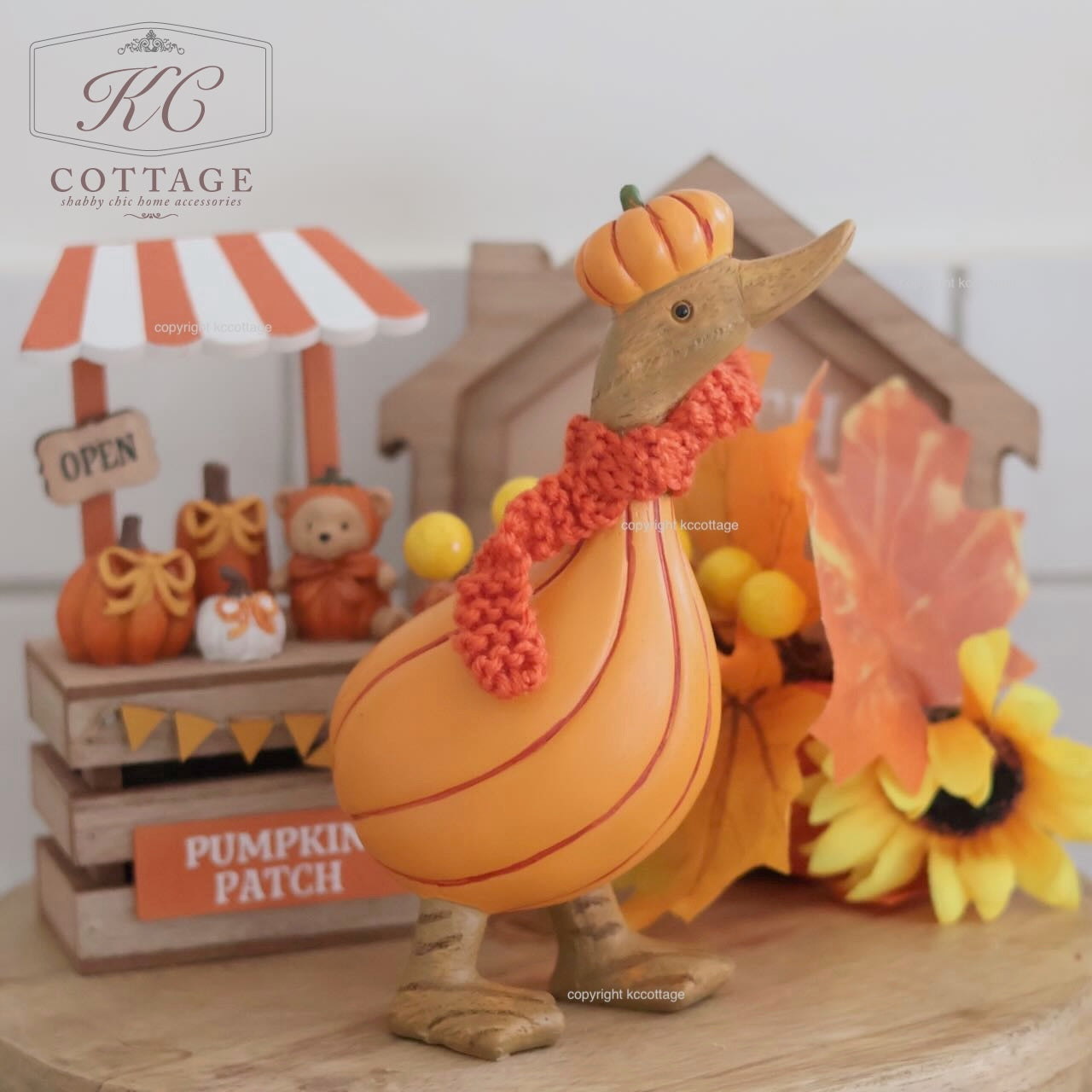 Autumn Pumpkin Standing Duck Ornament