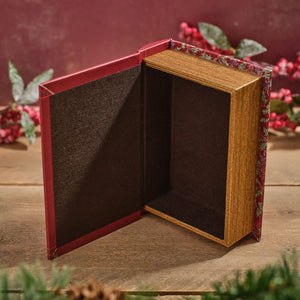 Christmas Memorial Robin Merry Christmas Faux Leather And Wood Book Box