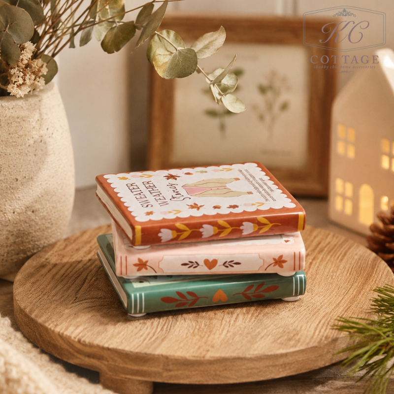 Cosy Book Club Stoneware Coasters - Set of 3