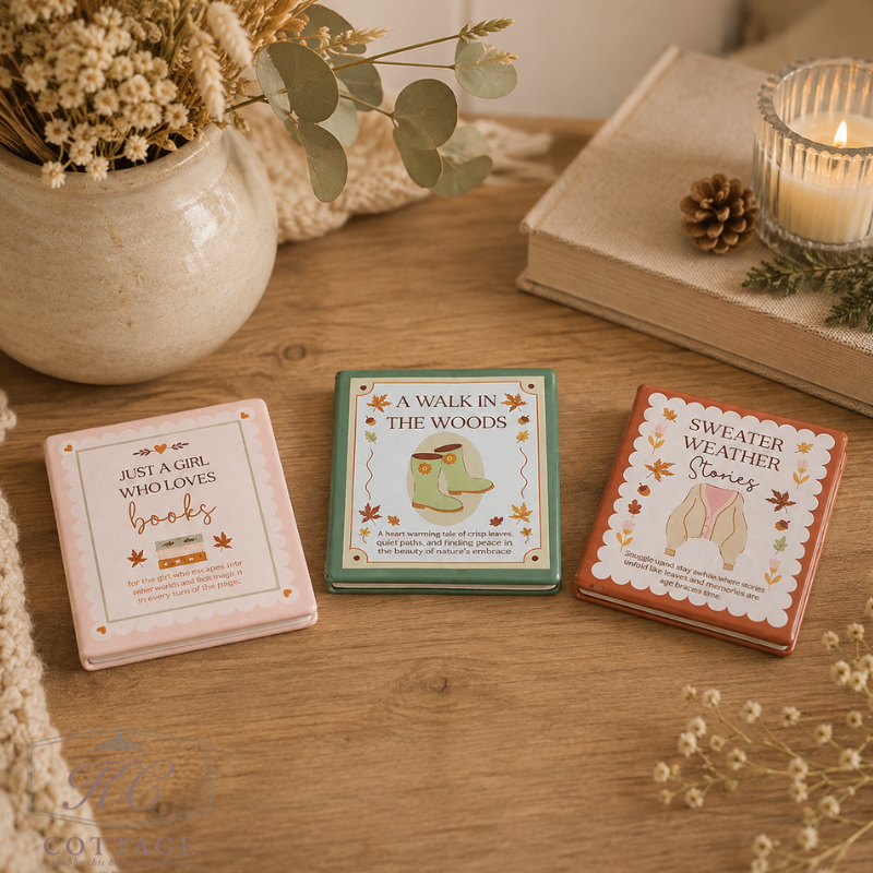 Cosy Book Club Stoneware Coasters - Set of 3
