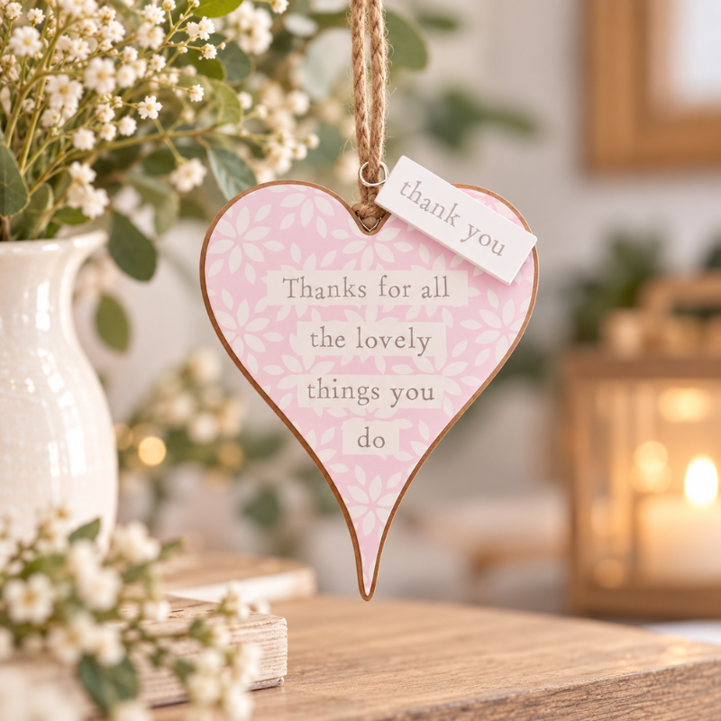 Floral Friendship Celebration Hanging Hearts
