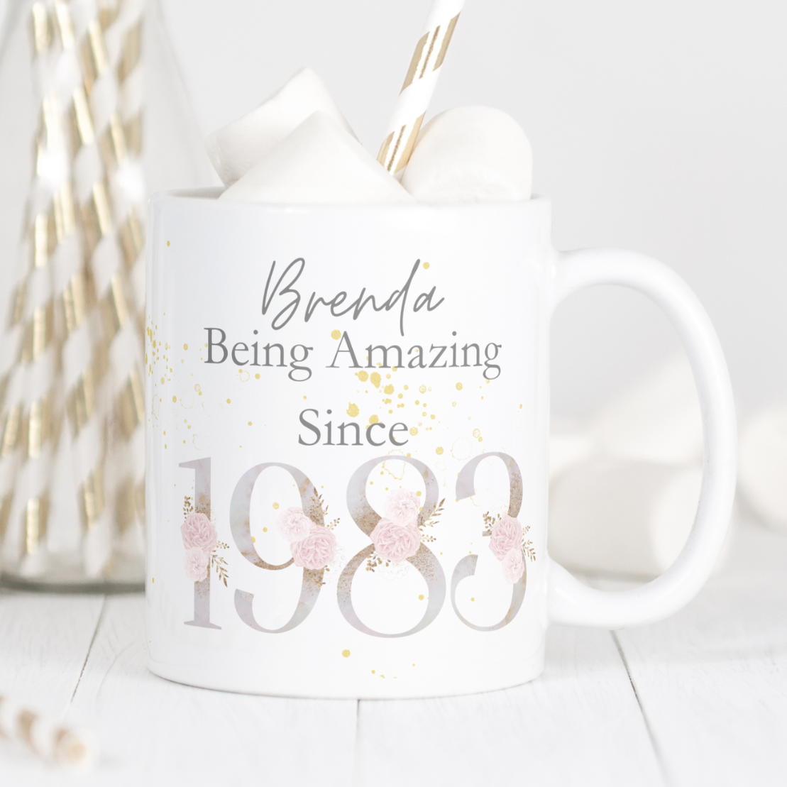Personalised Birthday Year and Name Mug