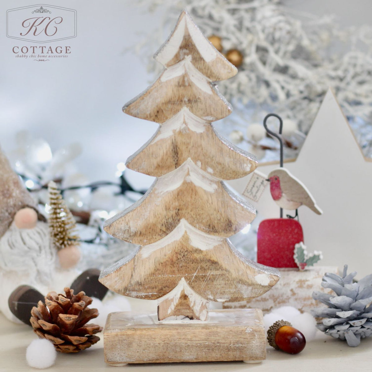 Christmas Mango Wooden Snowy Tree