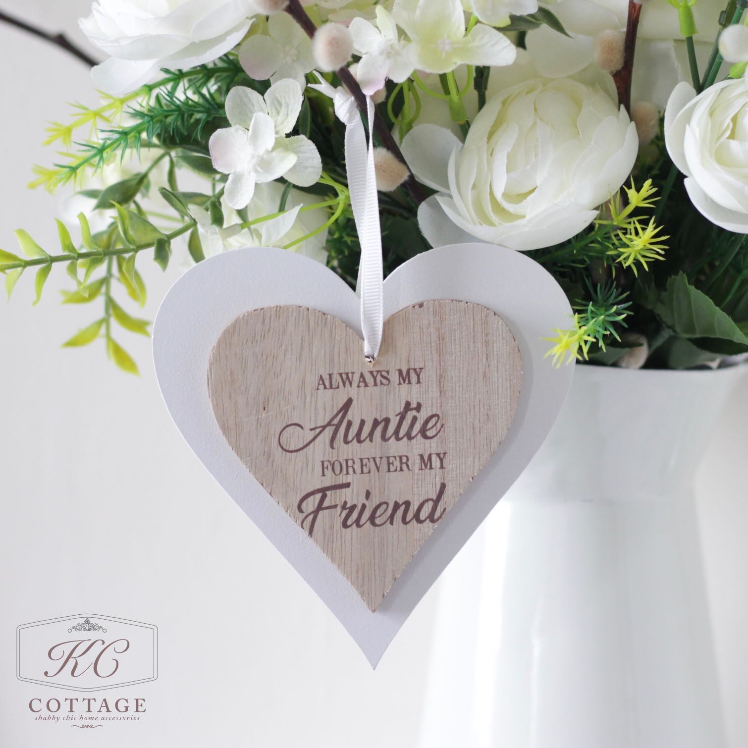 Auntie Double Hanging Heart