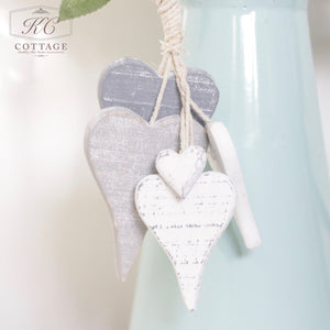 Grey & White Hanging Heart Cluster
