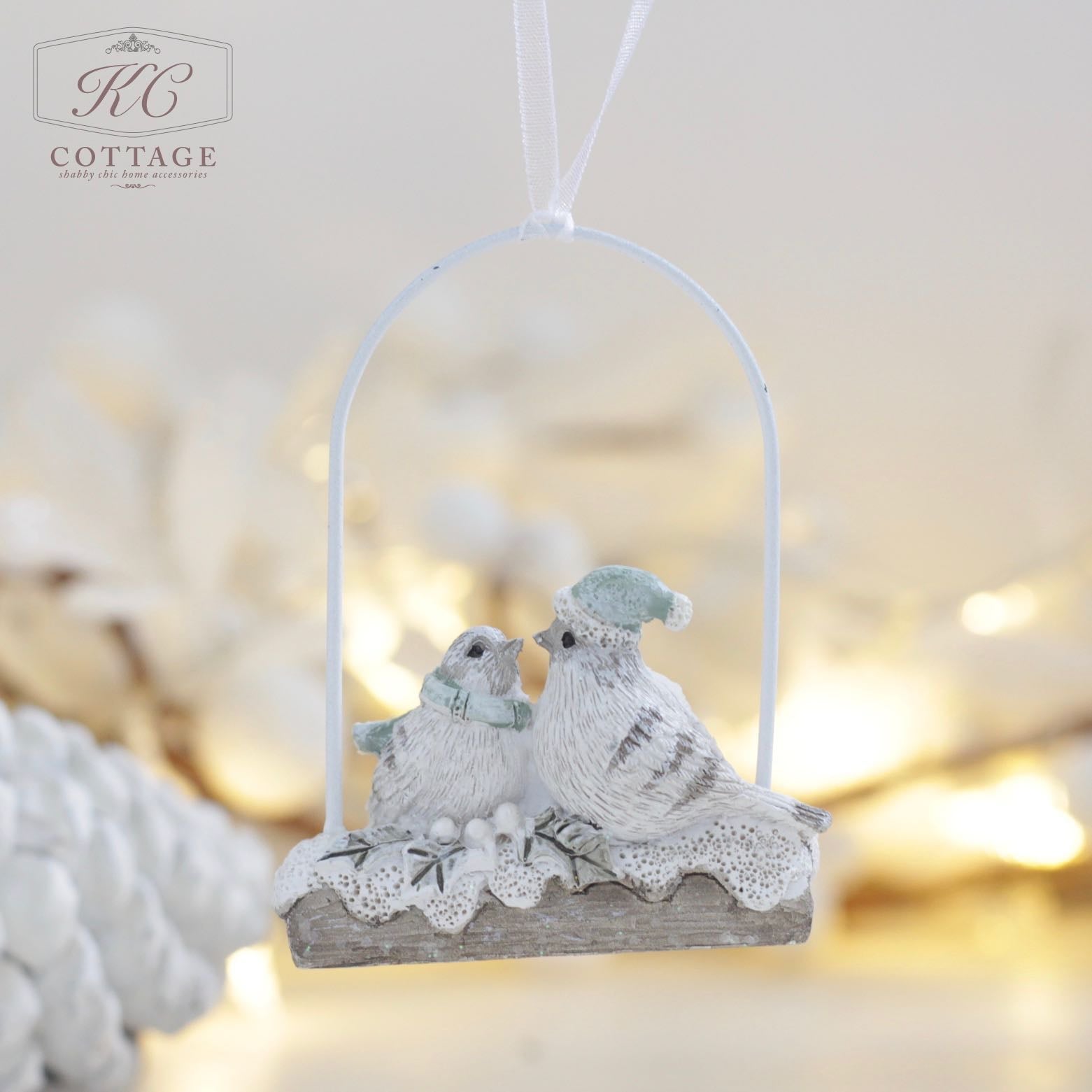 Hanging Christmas Love Birds Decoration
