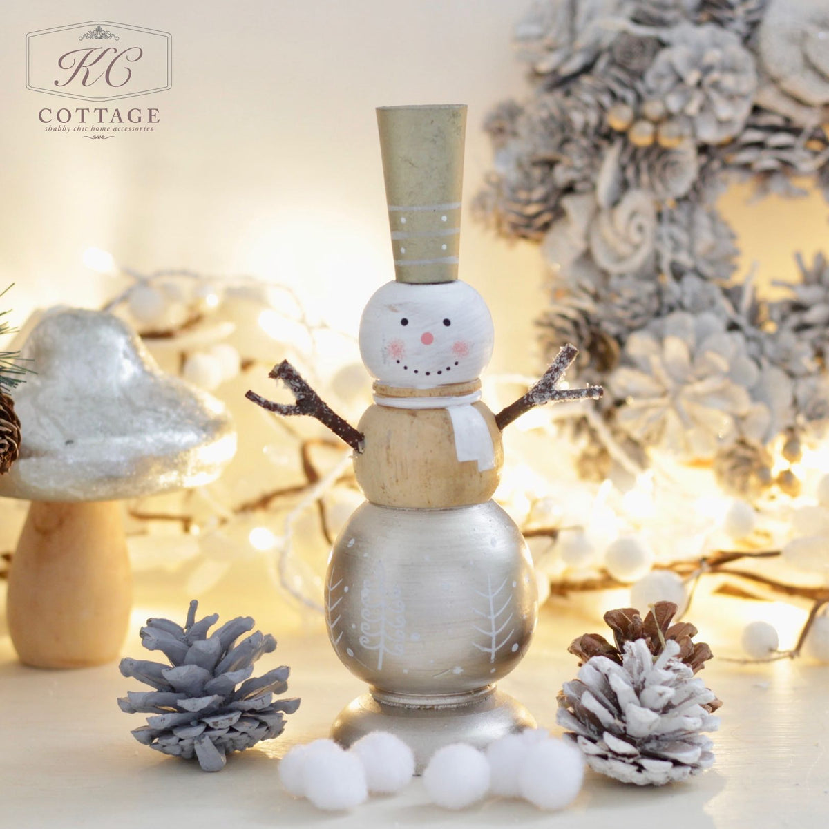 Standing Wooden Snowman