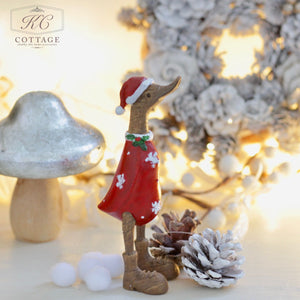 Christmas Festive Standing Ducks Red
