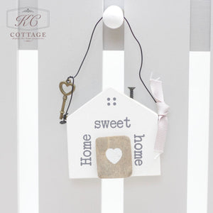 Wooden Hanging House Shaped Sign Home Sweet Home
