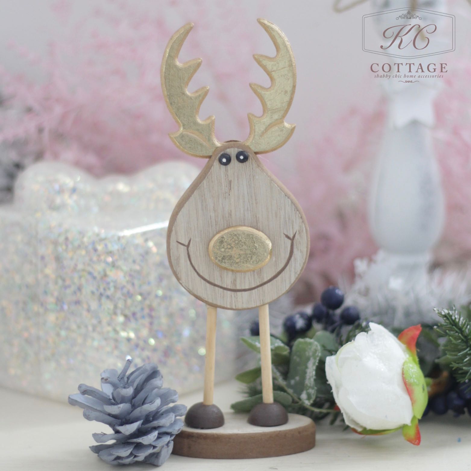 Christmas Reindeer with Gold Nose