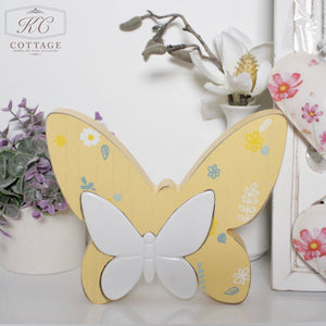 Standing Wooden Floral Butterfly