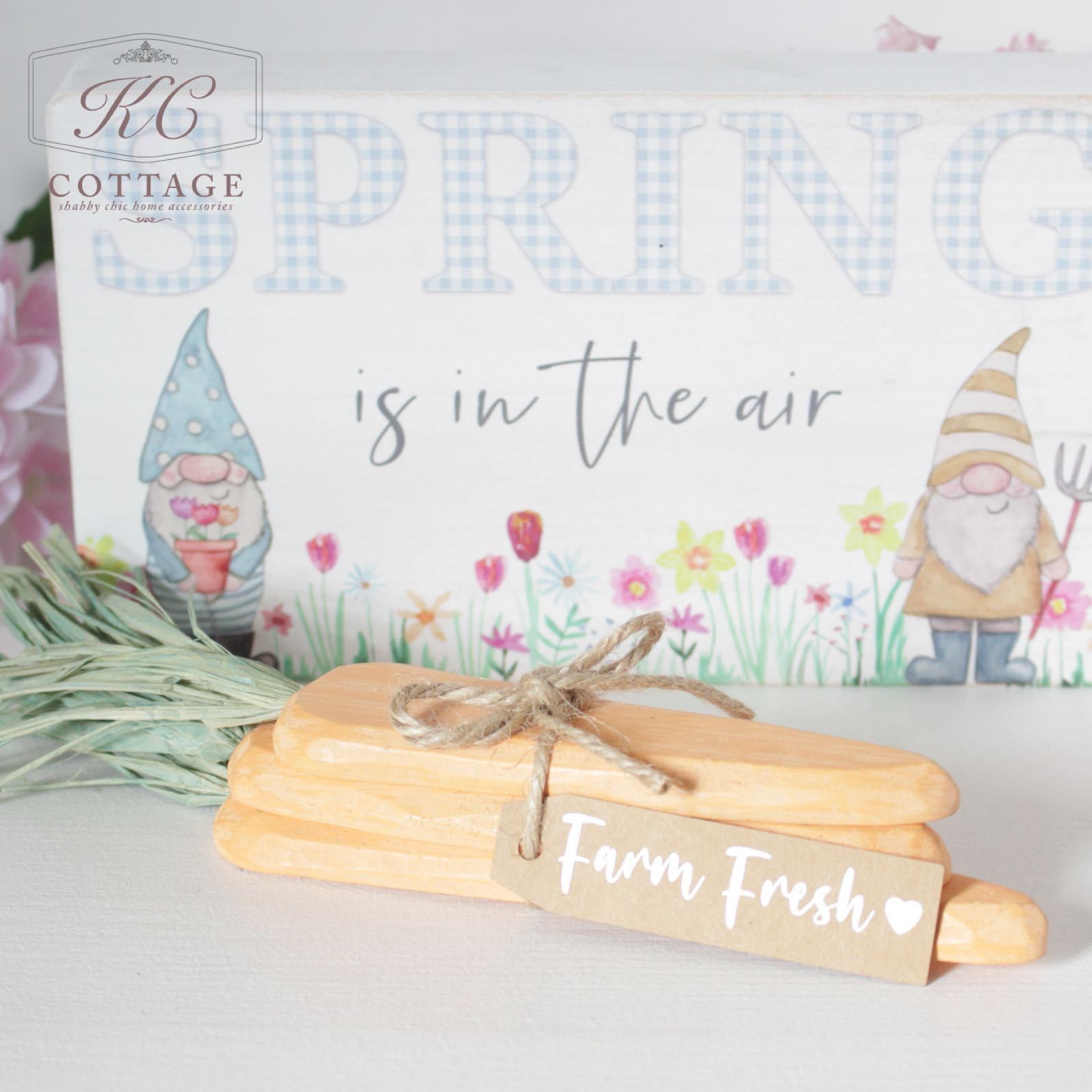 Easter Ornamental Set of Three Wooden Carrots