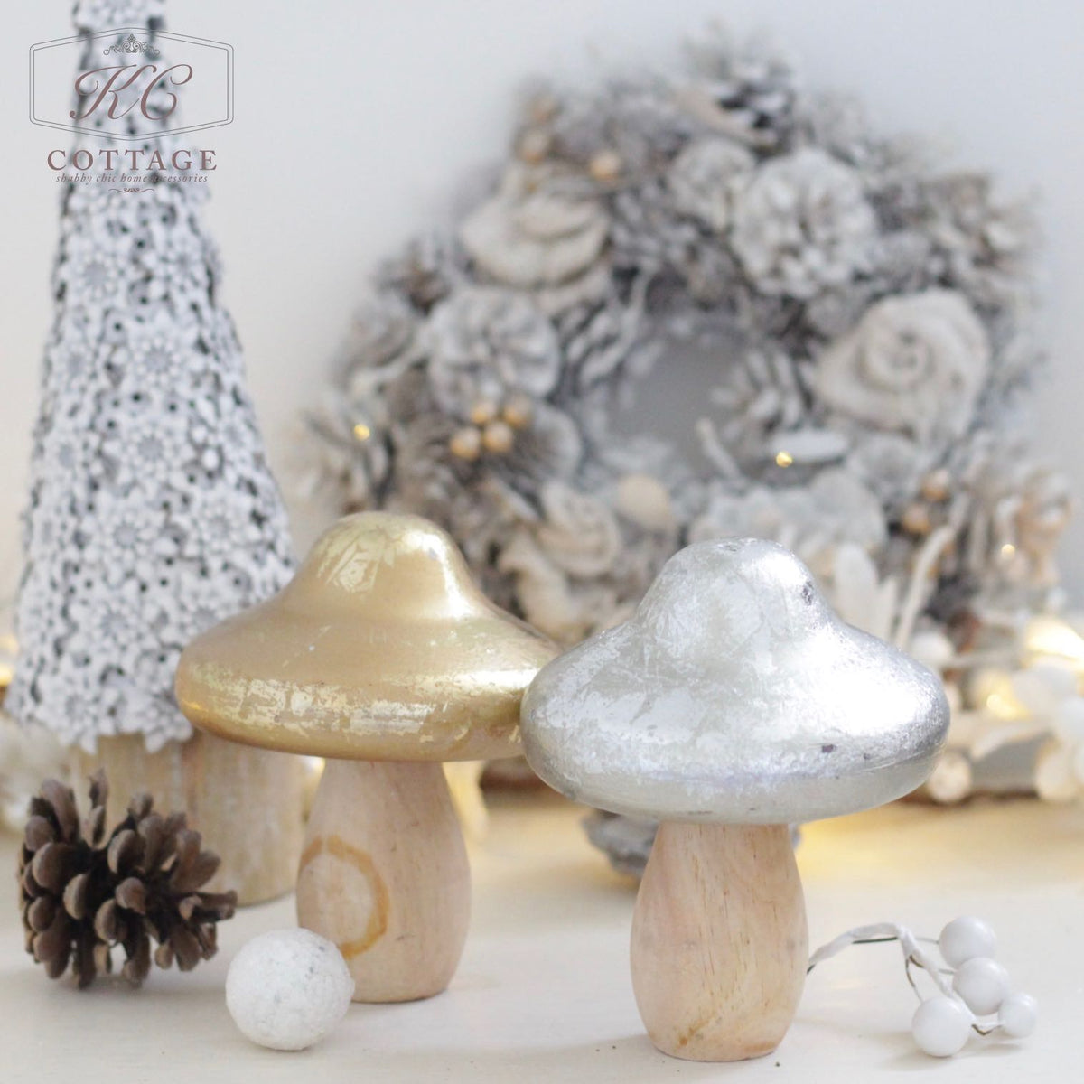 Christmas Wooden Mushroom Ornament