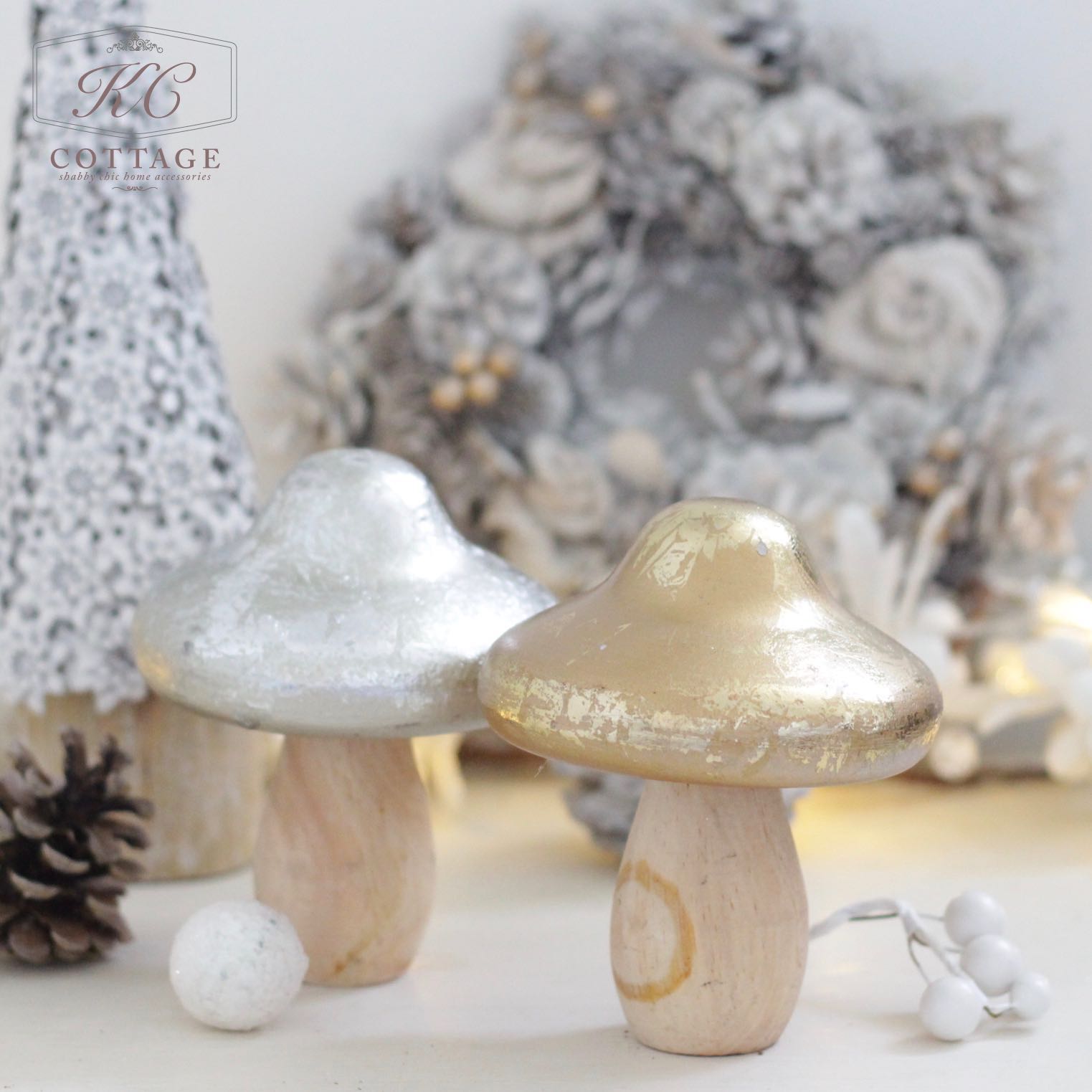 Christmas Wooden Mushroom Ornament