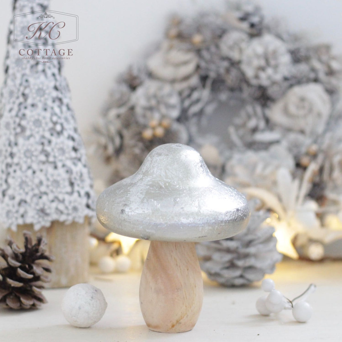 Christmas Wooden Mushroom Ornament