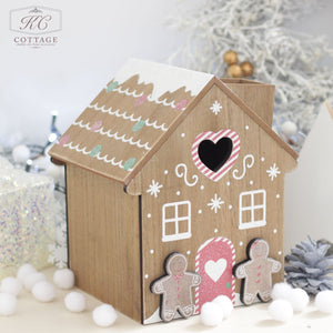 Christmas Gingerbread House Tissue Holder Side