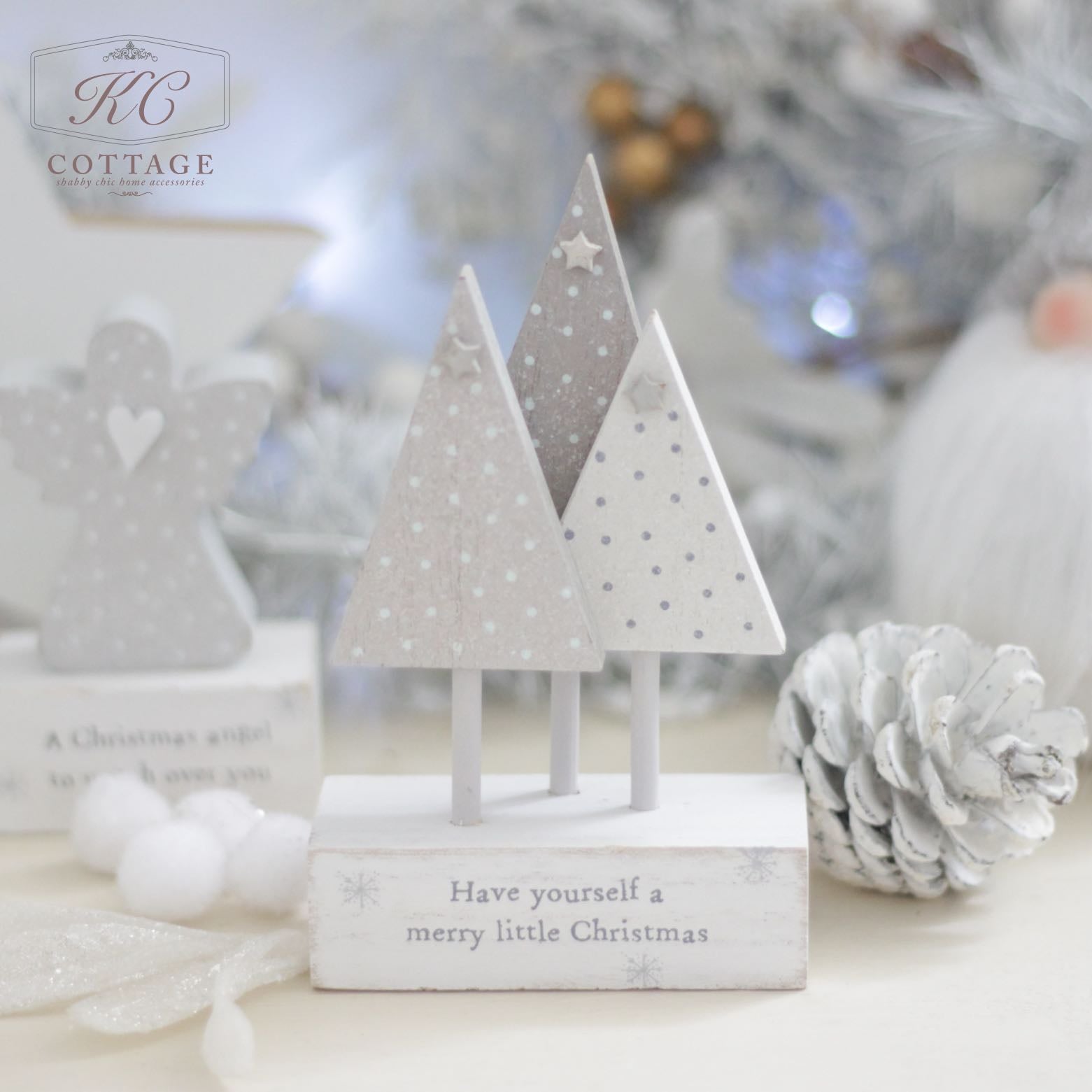 Christmas Wooden Tree Scene