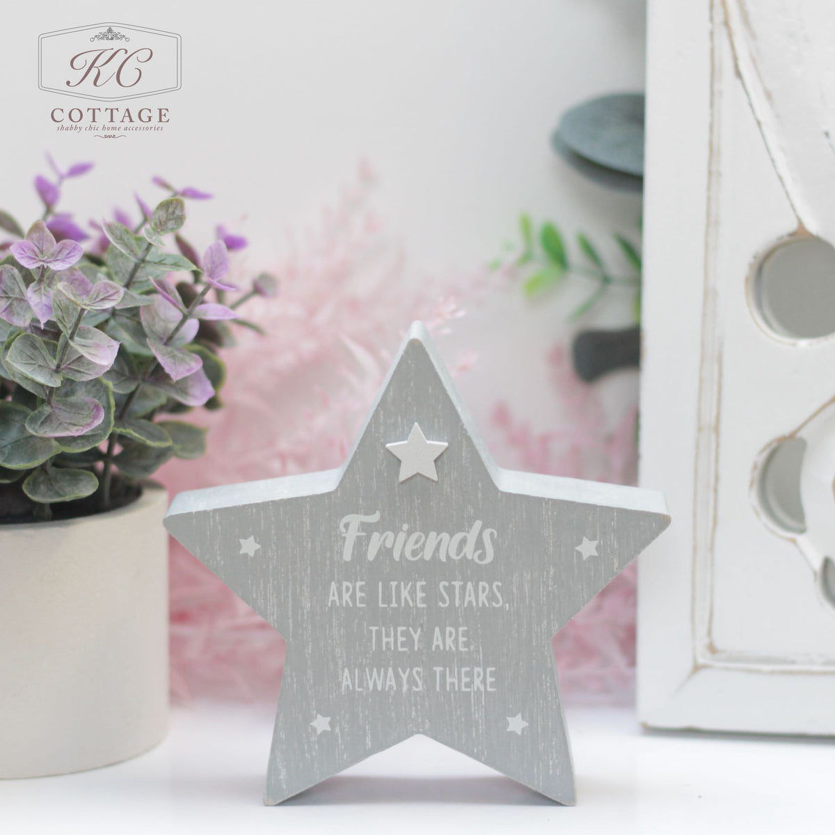 Friendship Grey Wooden Stars