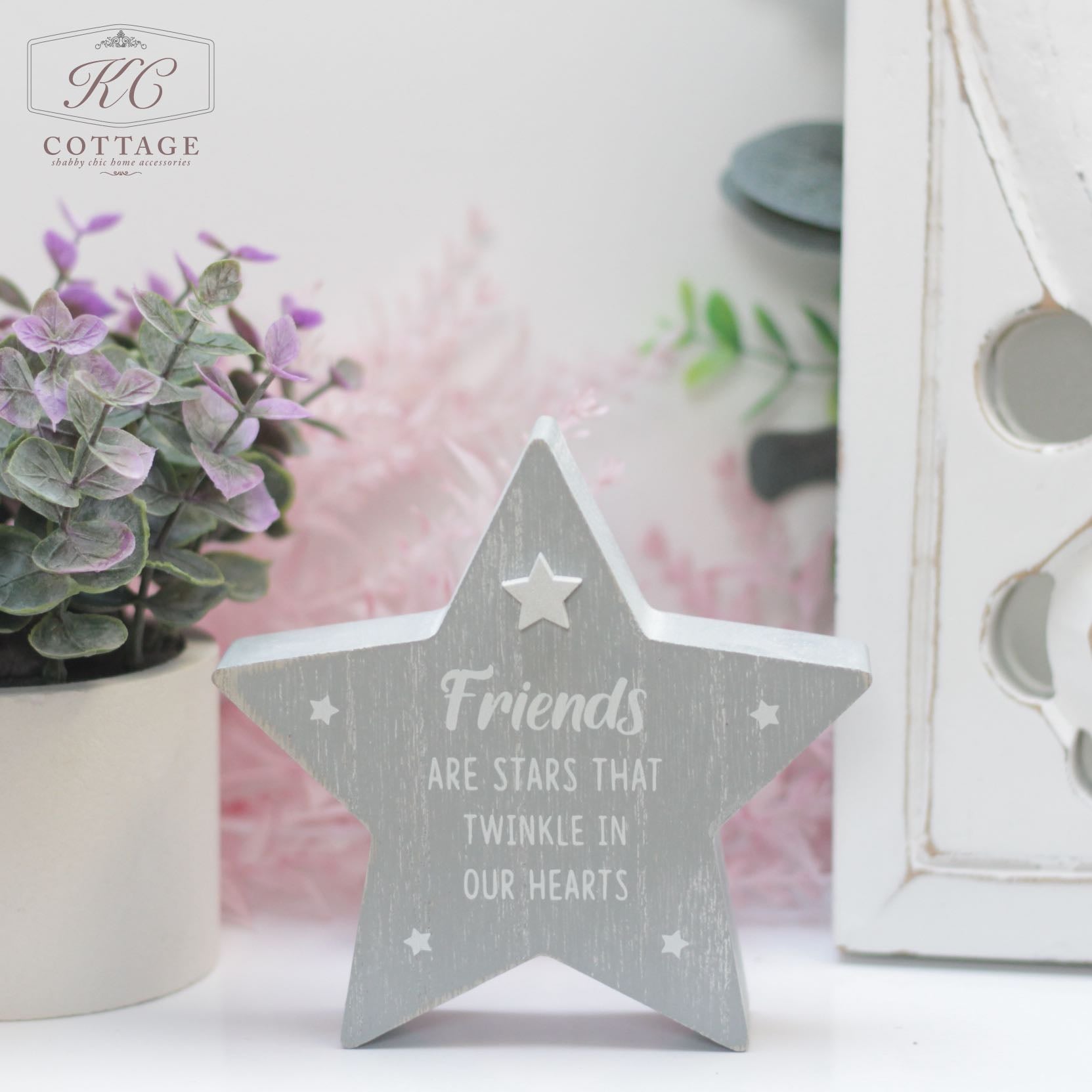 Friendship Grey Wooden Stars