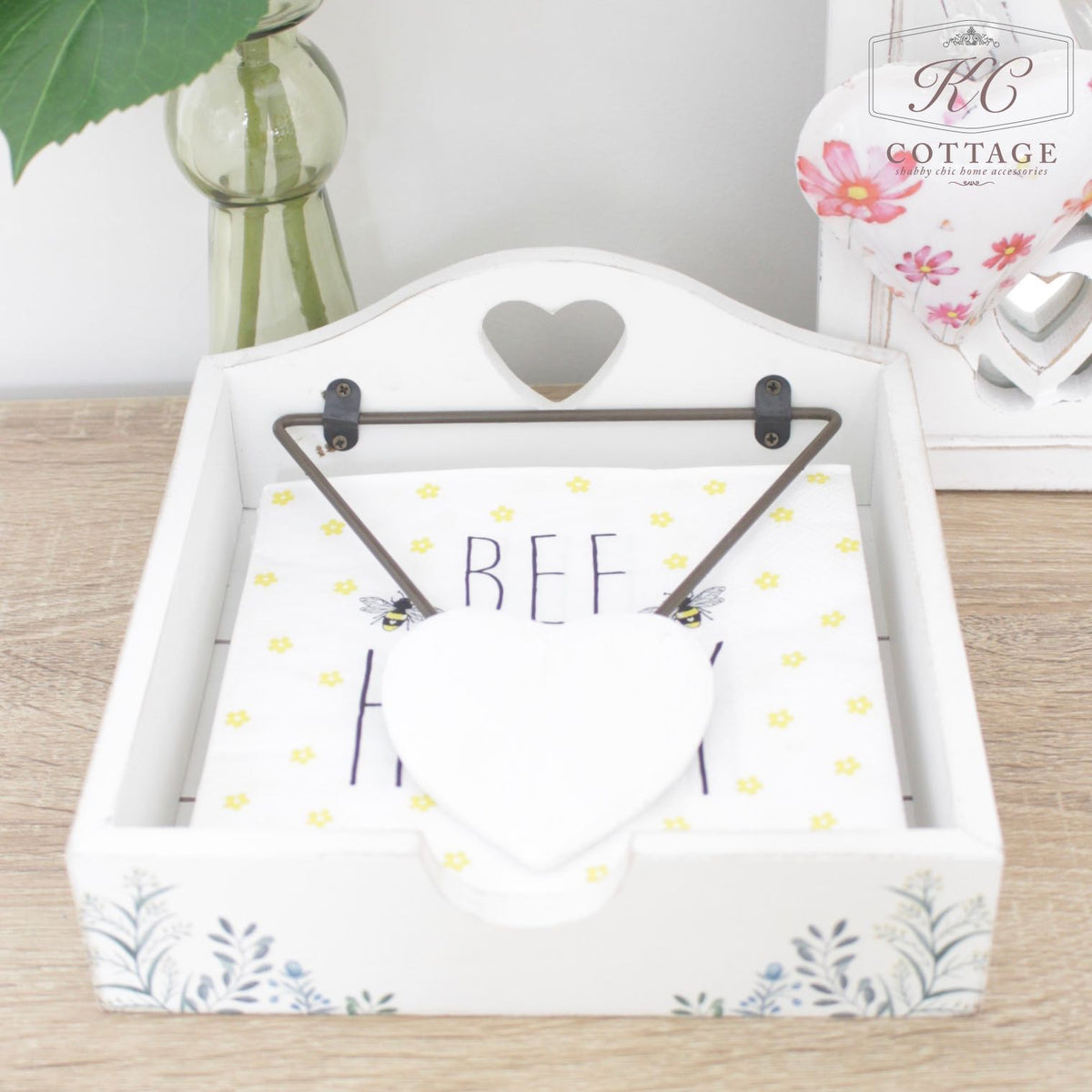 Wooden Floral Napkin Holder