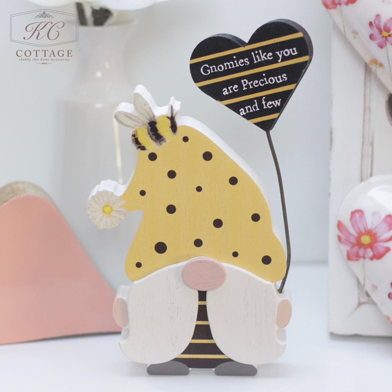 standing wooden bee gnome gnomies like you