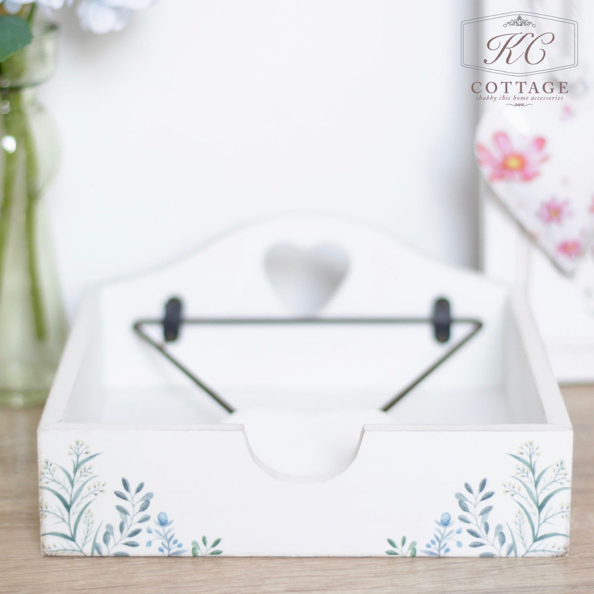 Wooden Floral Napkin Holder